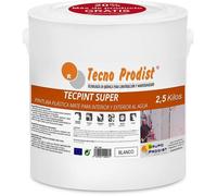 Peinture à l'Eau pour Extérieur et Intérieur - TECPINT SUPER de Tecno Prodist - Grande blancheur - Lavable 2,5 Kg - Blanc