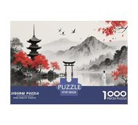 Peinture à l'Encre Chinoise | Poétique Puzzle 1000 Pièces, Défi Ingénieux Jouet Amusant pour Adultes Et Enfants Jeu Éducatif Décor Mural & Cadeau Exquis 38x26cm/1000pcs