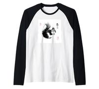 Peinture à l'encre écureuil Japonais Sumi-e Art Vintage Manche Raglan