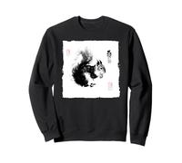 Peinture à l'encre écureuil Japonais Sumi-e Art Vintage Sweatshirt