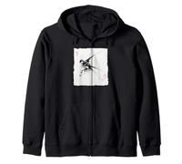 Peinture à l'encre Japonaise Sumi-e Hirondelle Vintage Art Sweat à Capuche