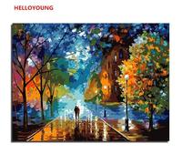 Peinture À L'huile Abstraite De Paysage Numérique Par Numéros, Marche Dans La Rue, Tableau D'art De Mer Moderne Pour Décoration De Maison, Bricolage