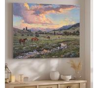 Peinture à l'huile au Numéro pour Enfants Le Ranch Peinture Numero Pour Enfants à Partir de 5 6 7 8 9 ans avec Pinceaux et Acryliques Décoration de la Maison Loisirs Créatifs 60x80cm Le Cheval J-500