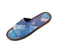 Peinture à l'huile bleu ciel hommes pantoufles intérieur et extérieur été mignon personnalisé Open Toe pantoufle pour voyage, piscine, fête sandalias para mujer, Peinture à l'huile bleu ciel, 36/36.5