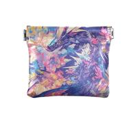 Peinture à l'huile bleu divin dragon mode femmes cuir argent portefeuille pratique sacs cosmétiques pour sac à main pour hommes femmes voyage monedas para