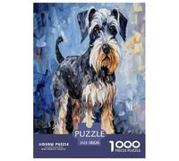 Peinture à l'huile Chien Puzzle 1000 Pieces Cadeau Unique Jeu Éduchatif Challenge Toy À De Qualité Supérieure Peinture Art pour Adultes Et Enfants À Partir De 12 Ans 38x26cm/1000pcs