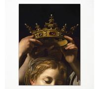 Peinture à l'huile classique The Crown par Bartolomeo Cavarozzic 1620, reproduction d'œuvre d'art célèbre, peinture de la Renaissance de la reine couronnée, affiche esthétique 30,5 x 40,6 cm sans