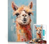 Peinture à l'huile d'alpaga Puzzle de 1000 pièces pour Adolescents Jeu de Construction Cognitive Zéro Espace Ajustement Parfait Compact et Amusant pour des Moments de Jeu en Famille (38x52cm)
