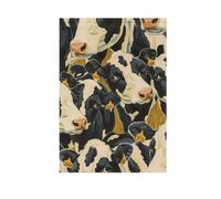 Peinture à l'huile de dessin animé noir et blanc d'une vache drapeaux de jardin bannière colorée pour décoration de cour 28 x 40 cm double face