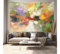 Peinture À L'Huile De Fleur Abstraite 3D Effet Tapisserie Graffiti De Peinture Vintage Murale Tapisserie Murales Décosourision Murale En Tissu Pour Chambre Salon Serviette De Plage Tenture Murale