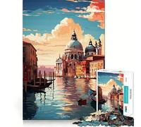 Peinture à l'huile de Venise Puzzle de 1000 pièces pour Adultes Jeu de logique Découpe de précision Bords Lisses pour Les réunions de Famille (38x52cm)