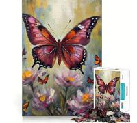 Peinture à l'huile d'un Papillon Puzzle 1000 pièces pour Adolescents Jouet cognitif Passe-Temps Calme Bordure Premium Liste de souhaits du Père Noël (38x52cm)