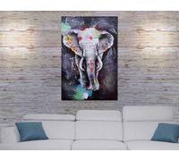 Peinture à l'huile éléfant MENDLER HWC-H25 peinte à la main 180x120cm