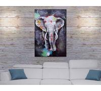 Peinture à l'huile éléphant HWC-H25, tableau peinture murale, peinture murale XL peinte à la main ~ 150x100cm