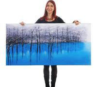Tableau à l'huile peint à la main à 100% toile de décoration murale XL 140x70cm
