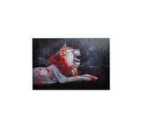 Peinture À L'huile Lion Hwc-H25, Peinture Sur Toile Xl, Peinte À La Main 180x120cm