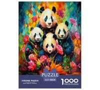 Peinture à l'huile Panda Puzzle 1000 Pièces Cadeau Unique Jeu Éduchatif Défi Jouet À De Qualité Supérieure Peinture Art pour Adultes Et Enfants À Partir De 12 Ans 38x26cm/1000pcs