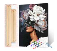Peinture à l'huile par numéros pour adultes Style moderne Motif tête de femme Peinture à l'huile par numéros Peinture par numéros pour adultes Ensemble de peinture à l'huile acrylique avec cadre