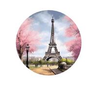 Peinture à l'huile Paris Tour Eiffel circulaire acrylique aimant de réfrigérateur magnétique décoratif multifonctionnel et durable