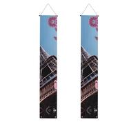 Peinture à l'huile Paris Tour Eiffel Imprimer Pratique Stockage Soins Bannière Toile de Fond Design Spécial Celebration Supplies