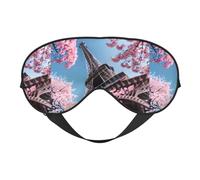 Peinture à l'huile Paris Tour Eiffel Masque pour les yeux réversible Double face Masque occultant Réglable Doux Sommeil Voyage Couverture de sieste