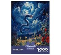 Peinture à l'huile Serpent Puzzle 1000 Pièces Cadeau Unique Jeu Éduchatif Défi Jouet À De Qualité Supérieure Peinture Art pour Adultes Et Enfants À Partir De 14 Ans 38x26cm/1000pcs