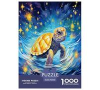 Peinture à l'huile Tortue Puzzle 1000 Pièces Cadeau Unique Jeu Éduchatif Challenge Toy À De Qualité Supérieure Peinture Art pour Adultes Et Enfants À Partir De 12 Ans 70x50cm/1000pcs