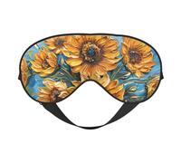 Peinture à l'huile tournesol - Masque doux pour les yeux - Léger - Respirant - Occultant - Pour voyage, sieste, yoga, méditation