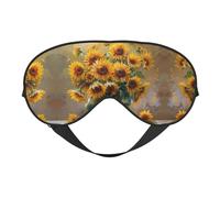 Peinture à l'huile tournesol - Masque doux pour les yeux - Masque de sommeil - Occultant - Convient pour les voyages, le bureau, le yoga, la sieste