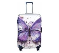 Peinture à l'huile violette avec motif papillon pour valise, impression personnalité, convient pour une utilisation professionnelle et extérieure, blanc, XL