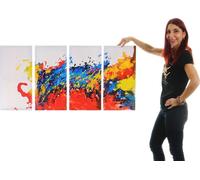 Tableau À L'huile, Vague, Peint À La Main À 100%, Toile De Décoration Murale Xl 120x60cm