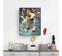 Peinture à Numéros Enfants Adultes Débutants Animal Chien, DIY Peinture Acrylique pour Adultes Facile sur Toile avec peintures et pinceaux, Kits de Loisirs Créatifs, Cadeau 90 x 120 cm PjY5221 7-S