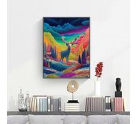 Peinture à Numéros Enfants Adultes Débutants Cerf Animal, DIY Peinture Acrylique pour Adultes Facile sur Toile avec peintures et pinceaux, Kits de Loisirs Créatifs, Cadeau 60x90cm PjY2689 Q-A