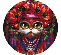 Peinture à numéros ovale Chat dans une guirlande