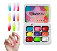 Peinture à ongles en gel - Art de manucure en forme de palette, revêtement pudding solide, boue coloration vibrante, pigment vernis professionnel salon, section cosmétique, kit studio spa pour femmes