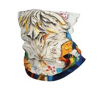 Peinture Abstraite d'une Ferme Rustique avec Une Vache Colorée Homme Femme Cache Cou Anti-Solaire Écharpe Tube Respirant Snood pour Cyclisme Moto Golf Pêche