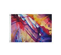 Peinture Abstraite Moderne Garden Flag Couleurs Vives Drapeau De Jardin Solide Bannière Pour Balcon Cour Extérieur 90X150Cm