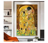 Peinture abstraite sur toile, affiche, art moderne, images murales pour salon, artiste classique, Gustav Klimt, baiser, 20x40 cm, sans cadre