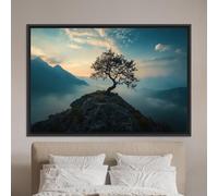 Peinture abstraite sur toile représentant un arbre sur une colline, art mural, affiche et impressions de paysage moderne, pour salon, décoration d'intérieur, cadre 30 x 40 cm