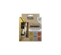 Pébéo – Peinture acrylique Origin Acrylics – Set découverte 3x60 ml, métalliques Or/Argent/Cuivre