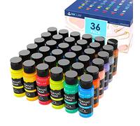 Peinture Acrylique 36 Couleurs Non Toxique Kit de Peinture Acrylique Couleurs pour Artistes la Peinture sur Toile Papier Bois Pierre Céramique,Pigments Riches
