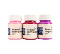 Peinture acrylique 50ml 3 pièces Camaieu de rose