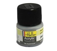 Peinture acrylique à l'eau pour maquettes - HELLER - 56 - Aluminium - Contenance 12 ml