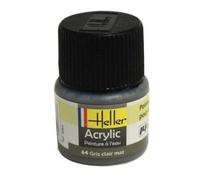 Peinture acrylique à l'eau pour maquettes - HELLER - 64 - Gris clair mat - Contenance 12 ml