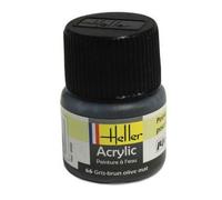 Peinture acrylique à l'eau pour maquettes - HELLER - 66 Gris-brun olive mat - Contenance 12 ml