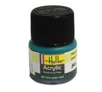 Peinture acrylique à l'eau pour maquettes - HELLER - 87 Gris acier mat - Contenance 12 ml - Adulte