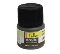 Peinture acrylique à l'eau pour maquettes - HELLER - Chocolat mat - Contenance 12 ml - A partir de 15 ans