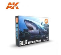 Peinture acrylique - AK Interactive - AK11618 - Set Couleurs Essentielles Bleues - 6x17ml - Mélange facile