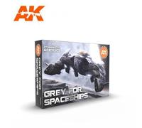 Peinture acrylique - AK Interactive - Set Couleurs Gris pour Vaisseaux Spatiaux - 6x17ml