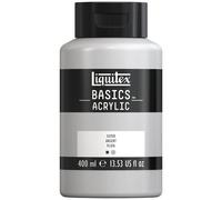 Liquitex 8870343 Basics - peinture acrylique, peinture artistique monopigmentée, résistante à la lumière, qualité archive, finition satinée, pot de 400 ml - Argent